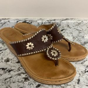 Jack Rogers wedge sandals.